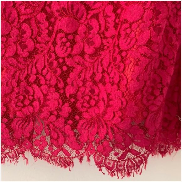kate spade magenta pink red lace skirt size 4 nwot - Picture 4 of 16